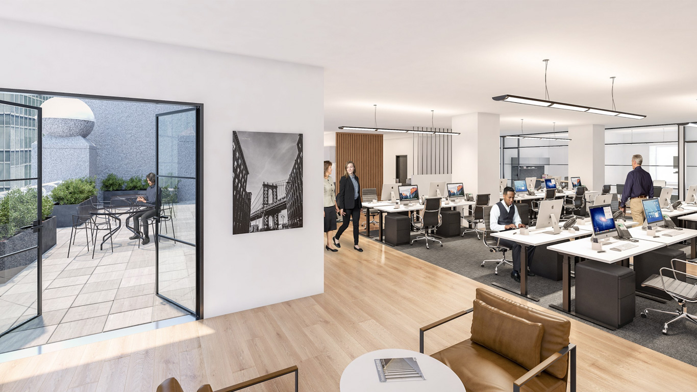 Open Office with Terace Rendering